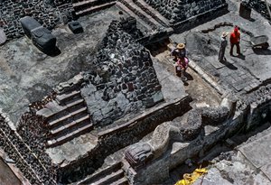 Tenochtitlan, Templo Mayor, Aztec, Kalender, Mexico, Arkæologi, Mexico City, instit..., 2010 (foto) af Kenneth Garrett