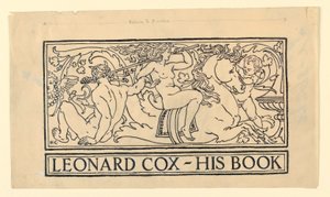 Bogplade til Leonard Cox af Kenyon Cox