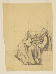 Drapery Study for "The Active Life," Lunette i administrationsbygningen, Oberlin College, Oberlin, OH af Kenyon Cox