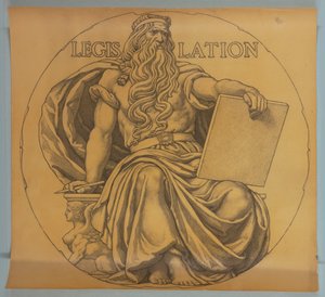 Lovgivning, tegneserie for mosaik i Wisconsin State Capitol Rotunda af Kenyon Cox