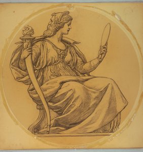 Undersøgelse for "Prudence," Lunette i Hudson County Courthouse, Jersey City, NJ af Kenyon Cox