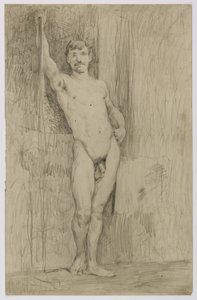 Uden titel (studie af stående mandlig nøgenfigur) af Kenyon Cox
