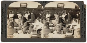 "En regneklasse, Tuskegee, Alabama", ca. 1900 (foto) af Keystone View Company