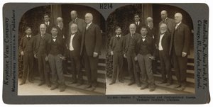 "Booker T. Washington og fremtrædende gæster, Tuskegee Institute, Alabama", april 1906 (foto) af Keystone View Company