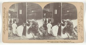 Jessie - Jeg skal se, om han kommer, Harold. Julemanden - jeg vil se, om de børn sover, 1899. af Keystone View Company
