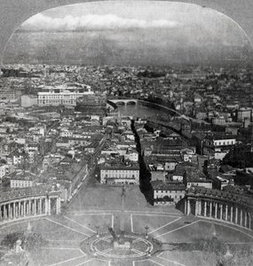Rom, den evige stad, fra balkonen i St. Peters Italien, 1904. af Keystone View Company