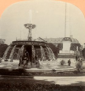Royal Square, Fountain, Stuttgart, Tyskland, 1896. af Keystone View Company