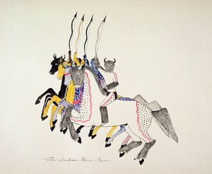 En indisk hestedans (pigment på lærred)