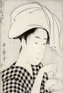 Et tehus i Ryogoku, fra serien "Bijin juyo" (Ti kvindelige figurer), ca. 1797 (træsnit) af Kitagawa Utamaro