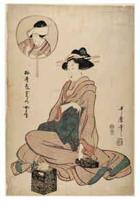 Skuespiller Segawa Roko som en hustru af Kitagawa Utamaro