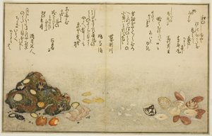 Fødder udenfor, muslinger, kogai, spurve udenfor, Akoya udenfor, plan d Katashi udenfor, fra tee st latte )” af Kitagawa Utamaro
