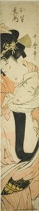 Choemon bærer Ohan på ryggen af Kitagawa Utamaro