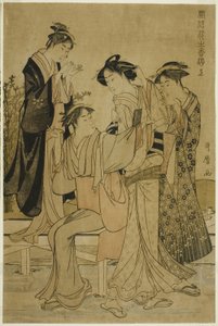 Elegant Pleasures: The Scent of Flowers, til højre (Furyu hana no ka asobi, jo) af Kitagawa Utamaro