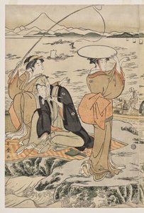 Fiskeri på skærebrættet ved Enoshima af Kitagawa Utamaro