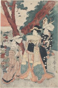 Futamigaura Beach ved det nye år af Kitagawa Utamaro