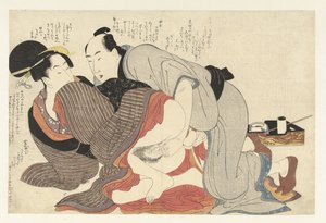 Gift mand og enke Negai no itoguchi (serietitel) af Kitagawa Utamaro