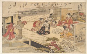 Piger, der leger med muslingeskaller af Kitagawa Utamaro