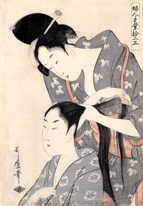 Høj rd mindre r hårslips, ca. 1798 af Kitagawa Utamaro