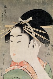 Head of a Woman (træblok i farver) af Kitagawa Utamaro
