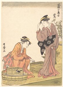 Japansk busksanger af Kitagawa Utamaro