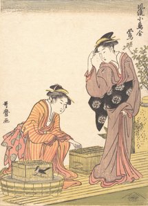 Japansk Bush Warbler, 1754-1806. af Kitagawa Utamaro