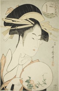 Kisegawa of the Matsubaya, ca. 1795-96 (træbloktryk i farver; oban) af Kitagawa Utamaro