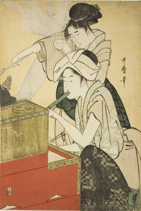 Køkken Scene af Kitagawa Utamaro
