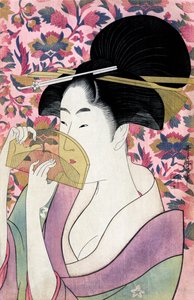 Fuldt brug (kam) ved Utamaro nordside af Kitagawa Utamaro