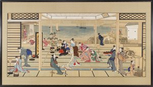 Moonlight Revelry ved Dozo Sagami, Edo-perioden, slutningen af det 18. - begyndelsen af det 19. århundrede. af Kitagawa Utamaro