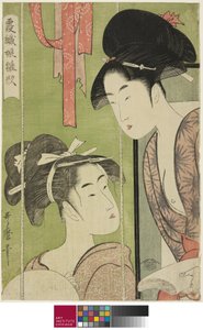 Myggenet, fra serien Model Young Women in Mist af Kitagawa Utamaro