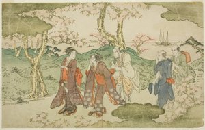 Mount Goten, fra den illustrerede bog "Statue of Fugen (Fugen-zo)" af Kitagawa Utamaro