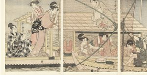 Natligt fiskeri af Kitagawa Utamaro
