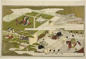 Nytår ved hoffet, fra den illustrerede men antologi "The Young God Nests (Home Nests)" af Kitagawa Utamaro