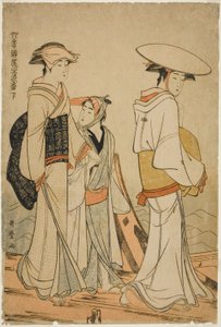 Fornøjelser ved de fire årstider: farver og dufte af blomster, venstre (Shiki no asobi hana no iroka, ge) af Kitagawa Utamaro