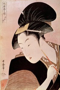 Portræt af kvinde japansk tryk af Utamaro Kitagawa (1753-1806) af Kitagawa Utamaro
