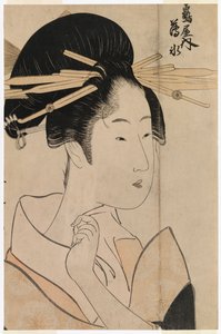 Portræt af en geisha fra Uyo-tehuset af Kitagawa Utamaro