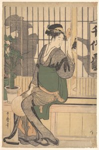 Skygger på shoji af Kitagawa Utamaro