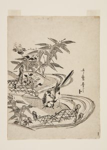 Sparrow (farvet træbloktryk) af Kitagawa Utamaro