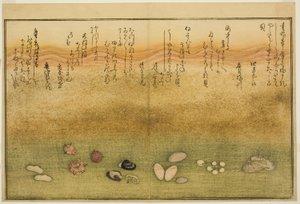 Sudare udenfor, blomst udenfor, kirsebærblomst udenfor, ingen agat, nadeshiko udenfor, idé d Kinuta udenfor, fra tee st latte dækblade af tidevandet)” af Kitagawa Utamaro