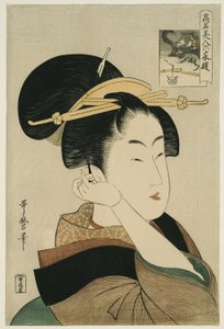 Tatsumi Roko, fra serien "Renowned Beauties Likened to the Six Immortal Poets" ("Komei bijin rokkasen") af Kitagawa Utamaro