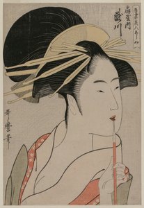 Kurtisanen Takigawa fra Ogiya fra serien A Selection of Beautiful Women..., ca. 1798. af Kitagawa Utamaro