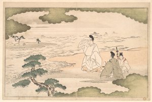 Yukihiras eksil i Suma af Kitagawa Utamaro