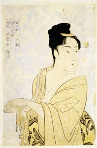 The Fancy-Free Type, fra serien Ten Types in the Physiognomic Study of Women par Utamaro, Kitagawa (1753-1806), ca. 1793 - Farvetræsnit, 34,2x22,6 - Privat Samling af Kitagawa Utamaro