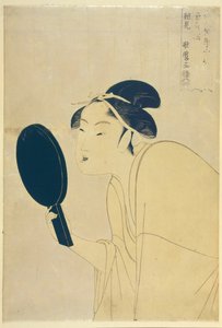 The Interesting Type, fra serien Ten Types in the Physiognomic Study of Women, ca 1792 af Kitagawa Utamaro