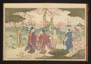 Bakkerne ved Gotenyama, Edo, med udsigt over Edo-bugten af Kitagawa Utamaro