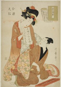 Te Tokoro Ruri, Wet Swallow Negura Kara Paraply, fra Te-seriens Tokoro Ruri B Letch (Onna Rully Book) (Wet Swallow Negura Kara Paraply, sen, Hisamatsu) af Kitagawa Utamaro