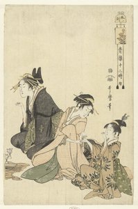 Hour of the Sheep: Forudsigelse af fremtiden Hitsuji no koku (titel på objekt) Tolv timer i lysthusene (serietitel) Seiro junitoki (titel på objekt) af Kitagawa Utamaro