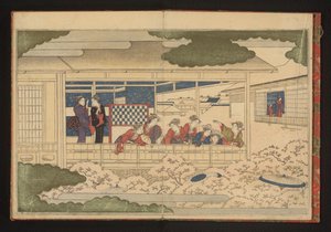 Se paraden ned ad hovedgaden, Nakanochô, i Yoshiwara fornøjelseskvarteret af Kitagawa Utamaro