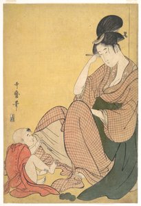 Kvinde og barn af Kitagawa Utamaro