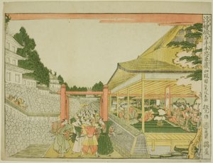 Akt IV (Yondanme), fra serien "Perspektive billeder af forrådshuset af loyale fastholdere (Uki-e kanadehon Chushingura)" af Kitao Masayoshi